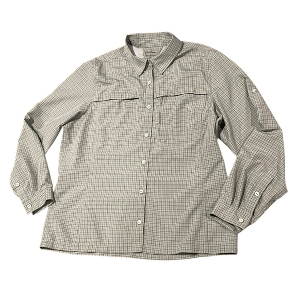 Mens XL L.L. Bean Shirt Button Down Long Sleeve Roll Tab Vented Fishing LL Bean